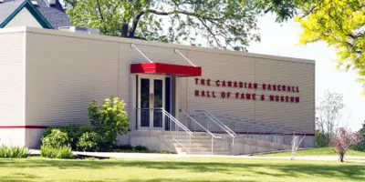 outside view of the Candian Baseball Hall of Fame & Museum
